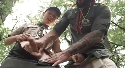 Caught Watching Master Scout piss