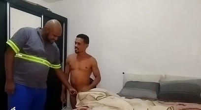 My brother-in-law came home from work and caught me naked in the bedroom, and I asked him to give