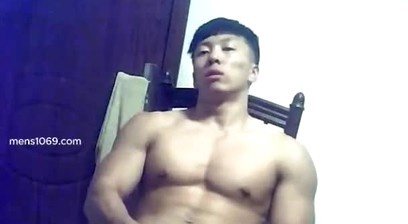 Chinese gym man cumshot