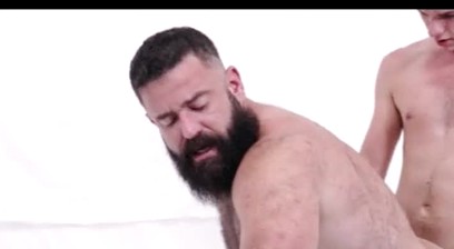 Mormon Boy barebacks a bearded hairy bear