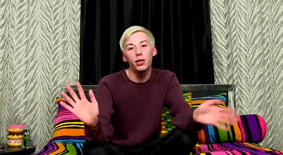 Solo twink Jax Marnell drills ass with toy and wanks cock hard