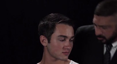 Young gay's deepthroat skills precede a raw threeway