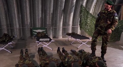 Sergeant Joris Leonard gives his new cadets the taste of his big dick