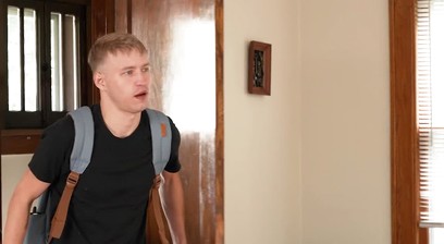 EAT THIS! Twink Noah White gags on DILF Adam Snow's HUMONGUS dick!