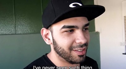 Bearded Angelo joins the blowjob session of Marc and Maximiliano