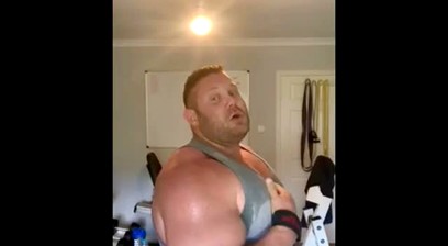 Jack Stacked Lifting Weights And Then Stripping