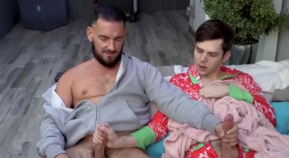 Stepdad Pulls His Cock and Teaches His Stepson to Masturbate Properly - Gayfams