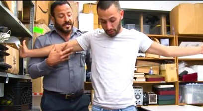 Straight Latino Twink Shoplifter Blackmailed And Fucked By Gay Muscle Bear Security Officer