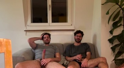 Straight Friend Helps Gay Bro Jerking off