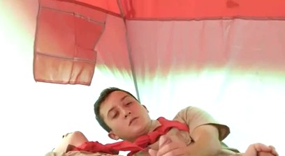 Snuggling at Scout Camp