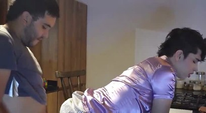 I Fuck My Roommate Bitch Under Her Skirt and Fill Her Face with Cum