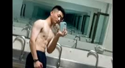 Chinese gym fit soldier
