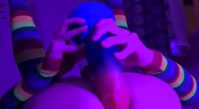 Cute femboy Raine fucked on back by extra-large fantasy toys