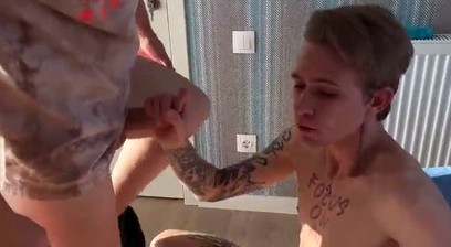 Two twinks get pleasure from their daddy and his stepson