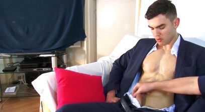 Handsome Banker Gets Wanked his Big Cock in Spite of him : Aleksander