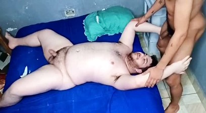 Preview - Three married men enjoy themselves inside the naughty chubby guy