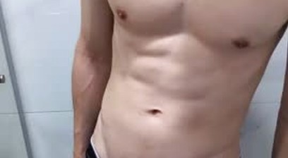 Asian handjob in the toilet