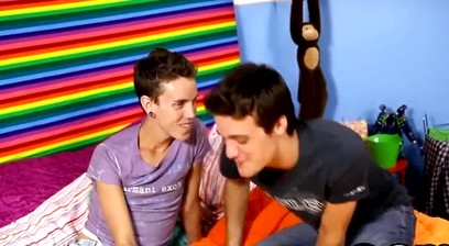 Gorgeous skinny twink roughly fucked by his cute lover