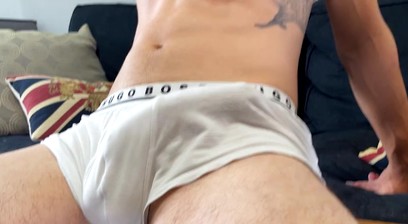 Young Ripped Lad Shows off his Lean Body & Massive 8 Inch Uncut Cock & Cums Loads!