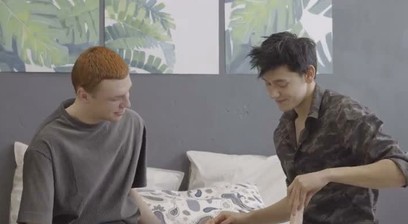 Michael P Preparing His Lover Logan S' Ass With A Dildo!