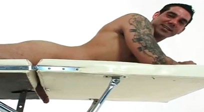 Tony Duque Jacking Off And Frotting On A Table