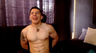 Big Muscle Guy Chair Tied