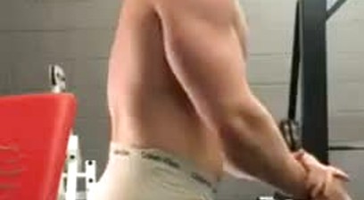 Jon Lofthouse Flexing and Posing In White CK Briefs